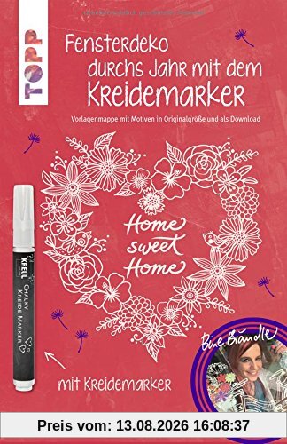 Fensterdeko durchs Jahr mit dem Kreidemarker. Inkl. Original Kreidemarker von Kreul: Vorlagenmappe mit Motiven in Originalgröße und als Download