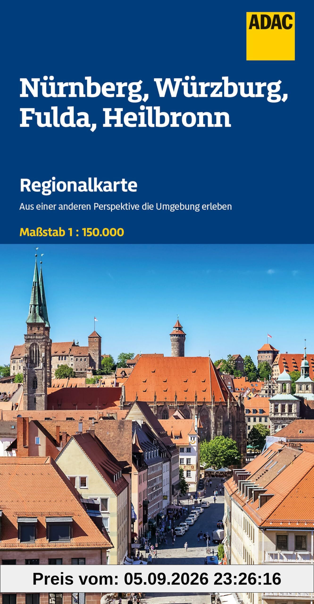 ADAC Regionalkarte 12 Nürnberg, Würzburg, Fulda, Heilbronn 1:150.000: Straßenkarte und Autokarte