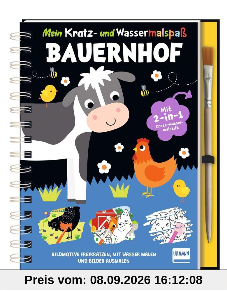 Mein Kratz- und Wassermalspaß - Bauernhof: Wassermal- und Ausmalbilder und tolle Motive zum Freikratzen für kreative Kinder ab 5 Jahren