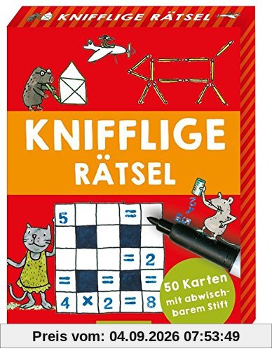 Knifflige Rätsel: 50 Karten mit abwischbarem Stift