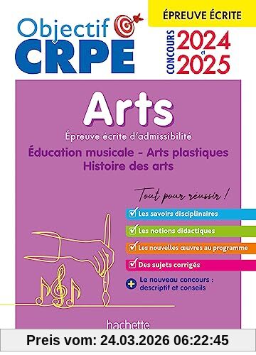 Arts : éducation musicale, arts plastiques, histoire des arts : épreuve écrite d'admissibilité, concours 2024 et 2025