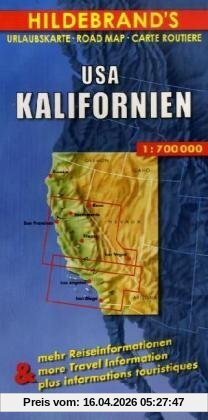 Hildebrand's Urlaubskarten, United States, California: Umgebungskarte v. Los Angeles. Stadtpläne von San Francisco, Los Angeles, San Diego, Las Vegas. Ortsregister (Hildebrand's USA Maps)