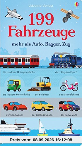 199 Fahrzeuge: mehr als Auto, Bagger, Zug