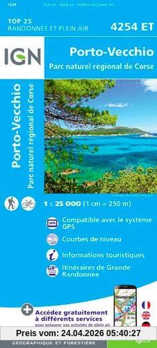 Porto Vecchio Parc National de Corse 1 : 25 000