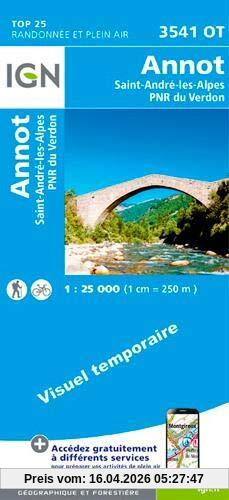 Annot Saint-André-les-Alpes Parc National R du Verdon 1:25 000