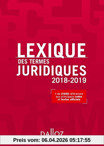 Lexique des termes juridiques 2018-2019