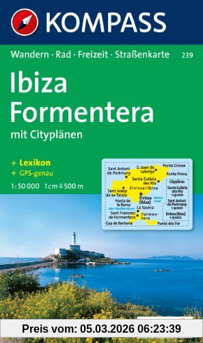 unbekannt Kompass Karten, Ibiza - Formentera, Wandern. Rad. Freizeit. StraÃenkarte. Mit CityplÃ¤nen. Gps-genau