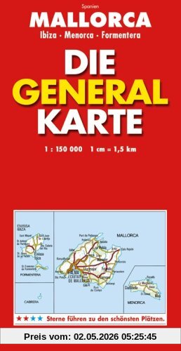 Die Generalkarte Mallorca Ibiza/Menorca/Formentera 1:150 000