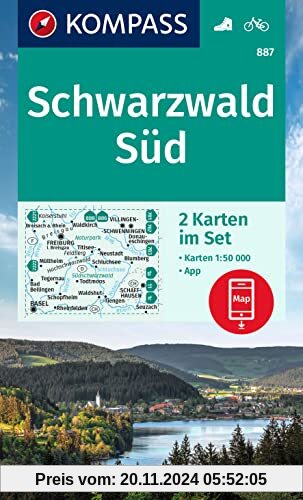 KOMPASS Wanderkarten-Set 887 Schwarzwald Süd (2 Karten) 1:50.000: inklusive Karte zur offline Verwendung in der KOMPASS-