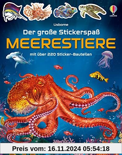 Der große Stickerspaß: Meerestiere: mit über 220 Stickern in die Tierwelt der Meere abtauchen – Stickerheft ab 5 Jahren 