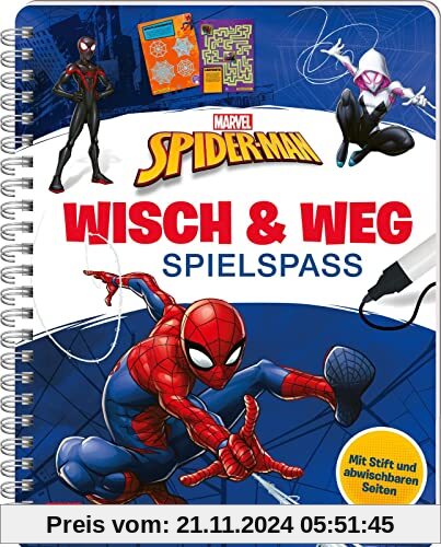 Marvel: Spider-Man Wisch & Weg - Spielspaß: mit abwischbaren Seiten und Stift | Buch zum spielerischen Lernen (ab 4 Jahr