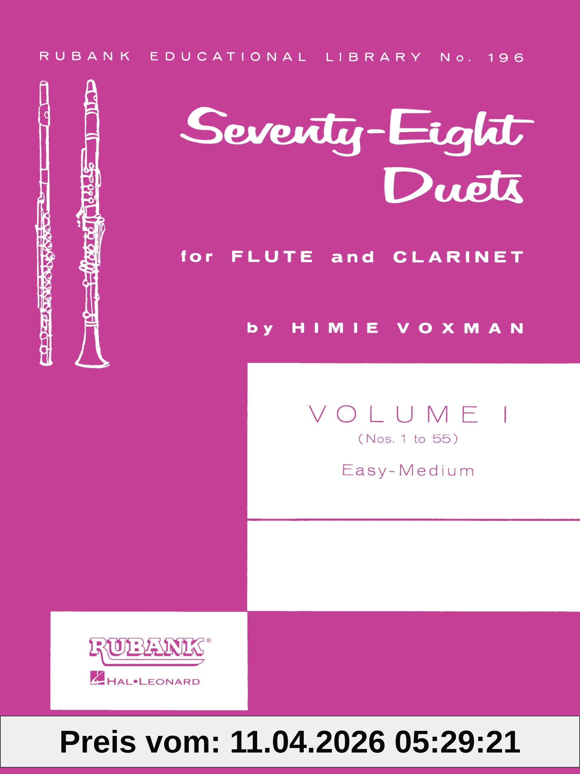 78 Duets for Flute and Clarinet: Volume 1 - Easy to Medium (No. 1-55) (Rubank Educational Library)
