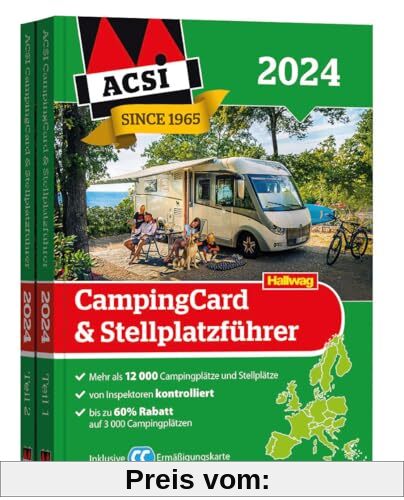 Europa 2024, CampingCard & Stellplatzführer ACSI: Bestehend aus 2 Bänden inkl. ACSI CampingCard Ermässigungskarte (Hallw