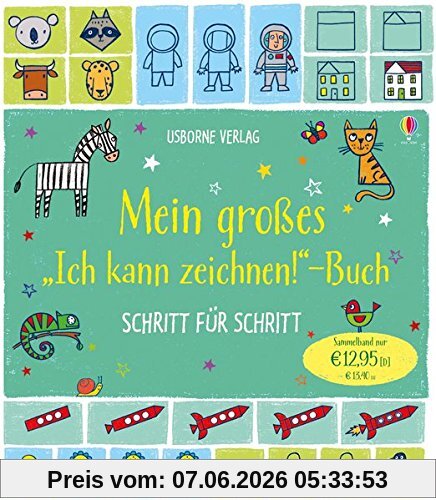 Mein großes Ich kann zeichnen!-Buch: Schritt für Schritt