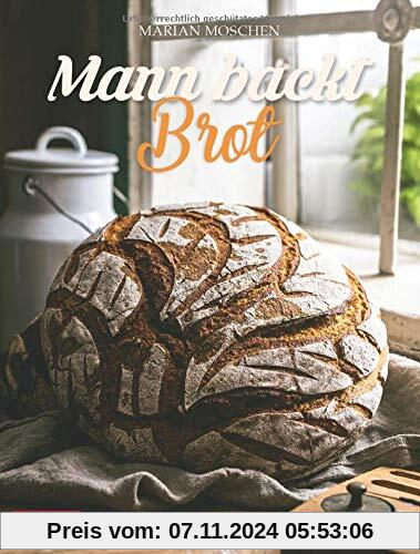 Mann backt Brot