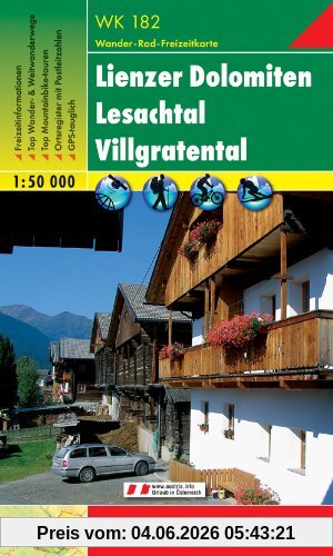 Freytag-Berndt und Artaria Kg Freytag Berndt Wanderkarten, Wk 182, Lienzer Dolomiten - Lesachtal 1, 50 000, Lienzer Dolomiten (Lienz Dolomites), Lesachtal (Hiking Maps Of The
