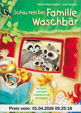 Schau rein bei Familie Waschbär: Spielbilderbuch mit Klappen