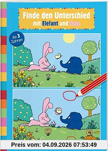 Finde den Unterschied mit Elefant und Hase: Elefantastischer Rätselspaß für Kindergartenkinder (Rätsel, Spaß, Spiele)