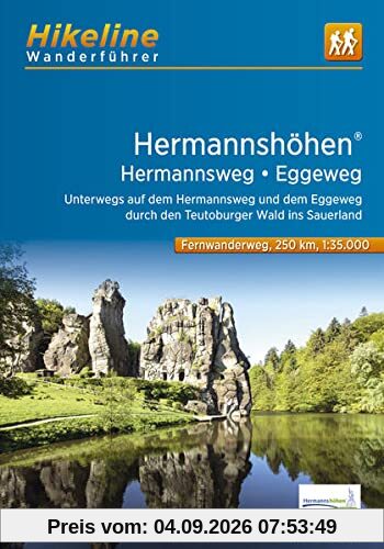Fernwanderweg Hermannshöhen - Hermannsweg - Eggeweg: Unterwegs auf Hermannsweg und Eggeweg durch den Teutoburger Wald ins Sauerland, 1:35.000, 251 km, ... Download, LiveUpdate (Hikeline /Wanderführer)