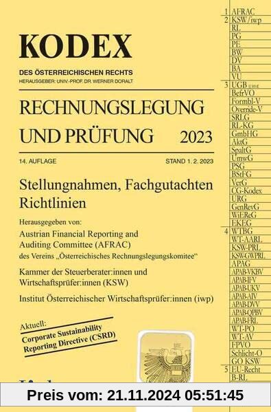 KODEX Rechnungslegung und Prüfung 2023 (Kodex des Österreichischen Rechts)