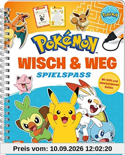 Pokémon Wisch & Weg - Spielspaß: mit abwischbaren Seiten und Stift | mit Stift und abwischbaren Seiten