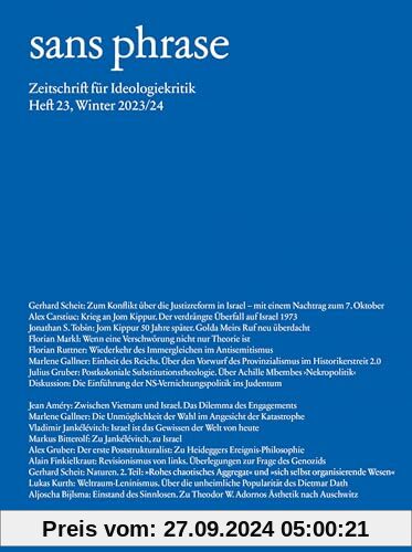 sans phrase: Zeitschrift für Ideologiekritik; Heft 23, Winter 2023/2024