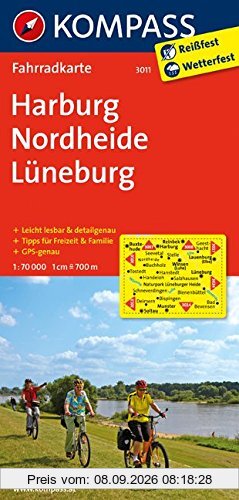 Harburg - Nordheide - Lüneburg: Fahrradkarte. GPS-genau. 1:70000 (KOMPASS-Fahrradkarten Deutschland, Band 3011)