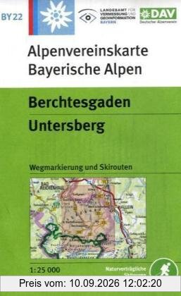 DAV Bayerische Alpen 22 Berchtesgaden - Untersberg: Wegmarkierung und Skirouten