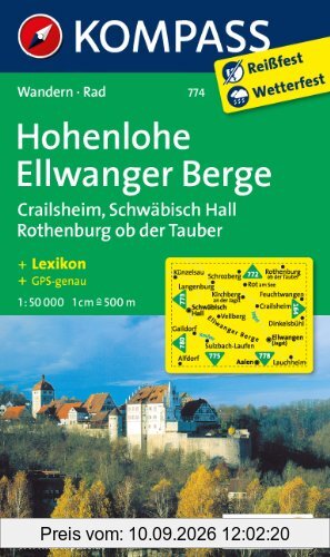 Hohenlohe - Ellwanger Berge 1 : 50 000: Crailsheim, Schwäbisch Hall, Rothenburg ob der Tauber. Wandern / Rad