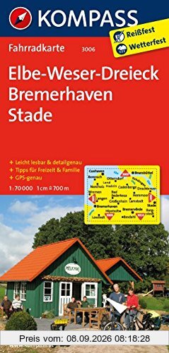 Elbe-Weser-Dreieck - Bremerhaven - Stade: Fahrradkarte. GPS-genau. 1:70000 (KOMPASS-Fahrradkarten Deutschland, Band 3006)