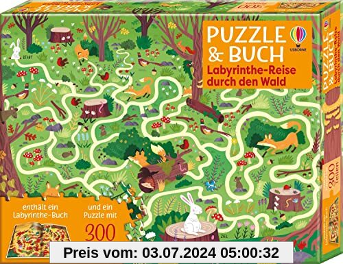Puzzle & Buch: Labyrinthe-Reise durch den Wald: Set aus 300-teiligem Puzzle und Begleitbuch – ab 6 Jahren (Puzzle-und-Bu