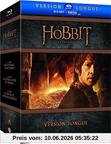Coffret trilogie le hobbit : un voyage inattendu ; la désolation de smaug ;  la bataille des cinq armées [Blu-ray] [FR Import]