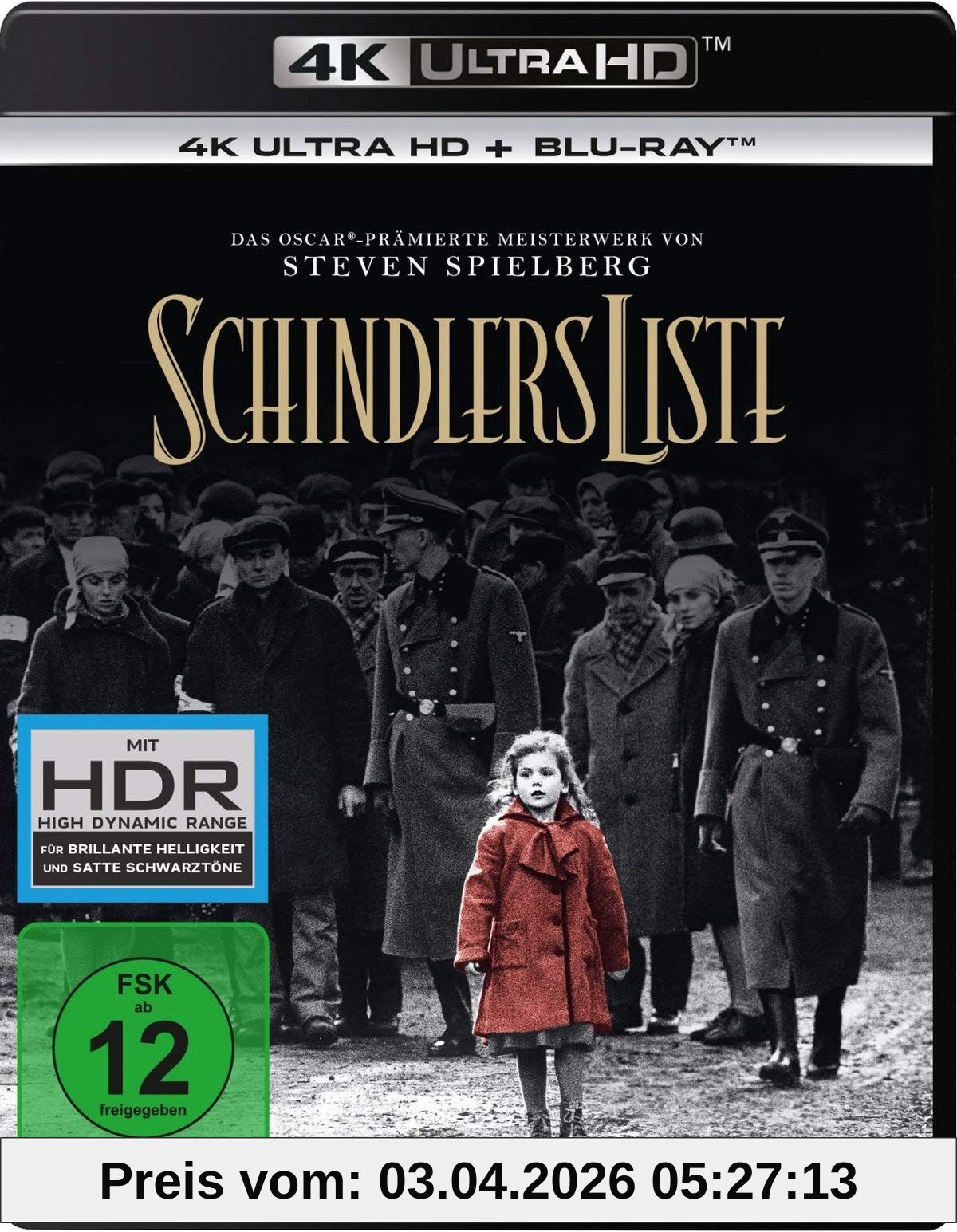 Schindlers Liste - Remastered  (4K Ultra HD) (+ Blu-ray 2D) (+ Bonus-Blu-ray)