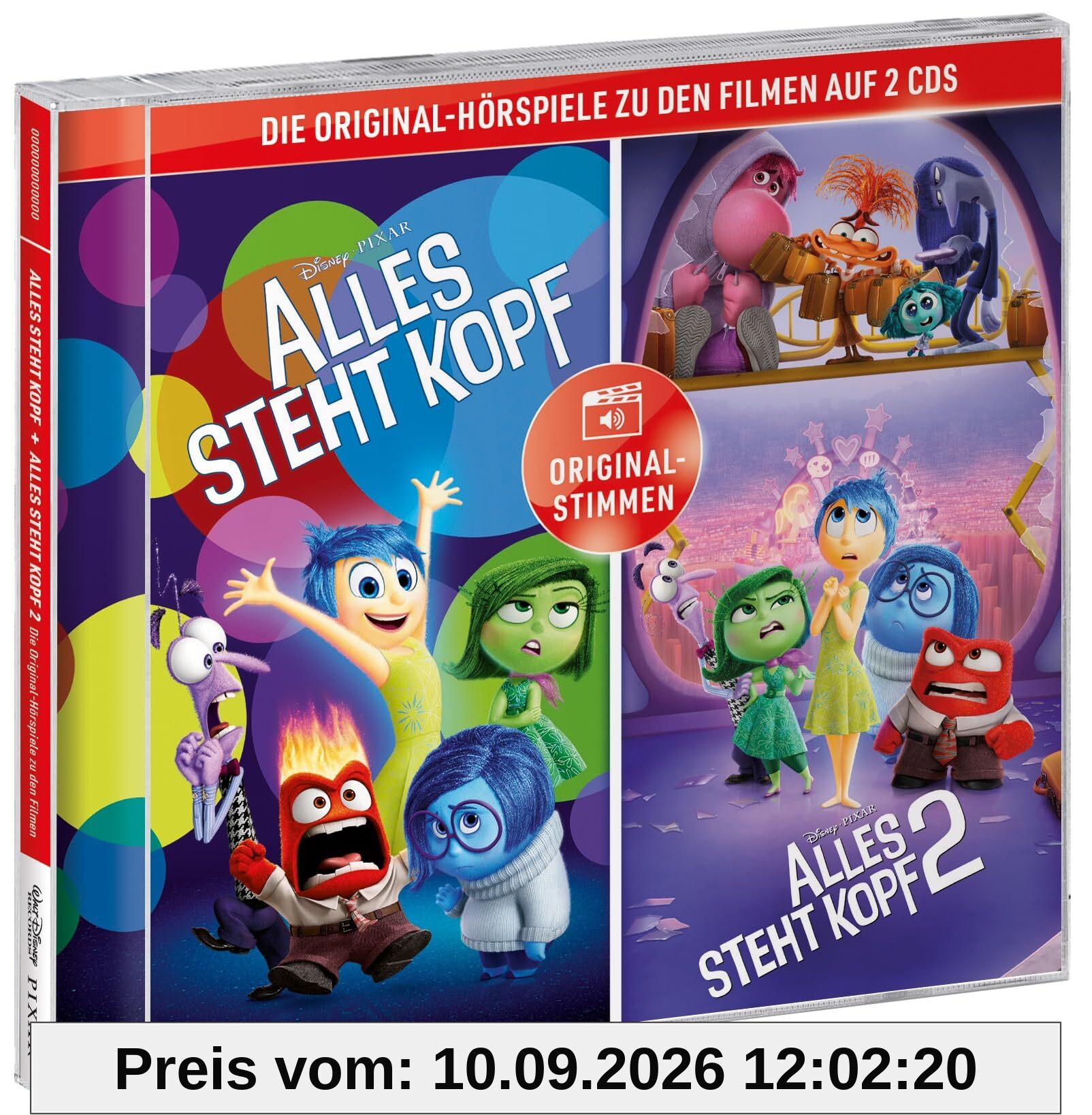 Alles steht Kopf + Alles steht Kopf 2 – Hörspiele zu den Disney/Pixar Filmen (2CD)
