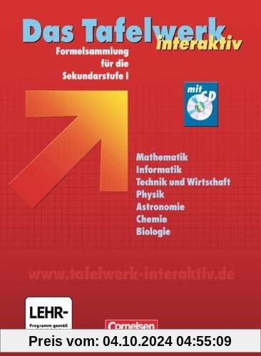 Das Tafelwerk interaktiv - Allgemeine Ausgabe: Schülerbuch mit CD-ROM: Formelsammlung für die Sekundarstufe I