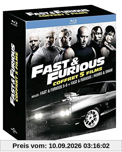 Coffret fast and furious 5 films : fast and furious 5 à 8 ; hobbs and shaw [Blu-ray] [FR Import]