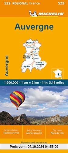 Michelin Auvergne-Limousin: Straßen- und Tourismuskarte 1:200.000 (MICHELIN Regionalkarten)