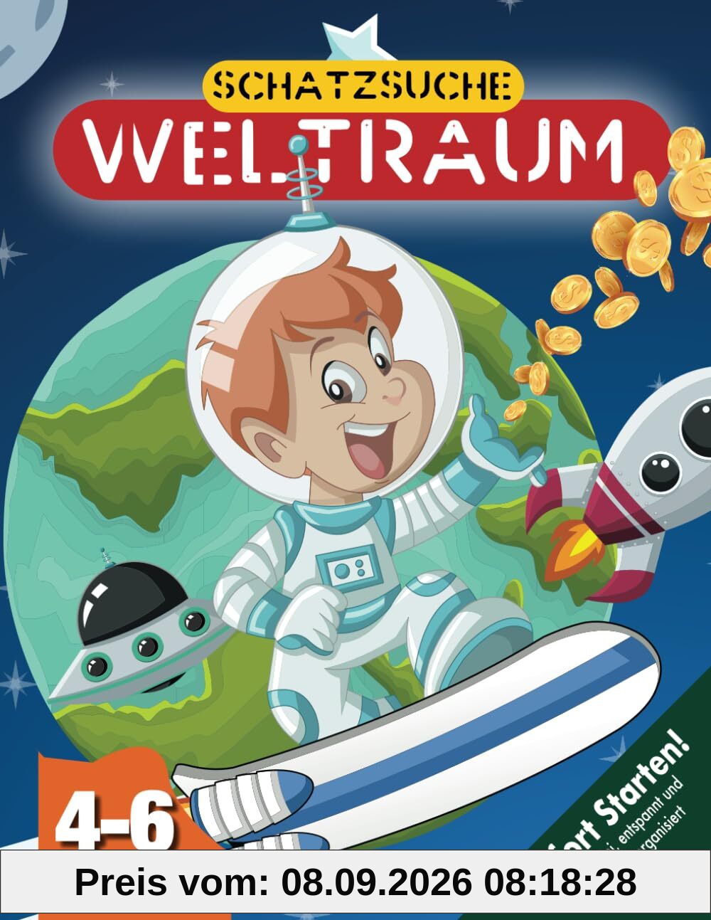 Weltraum Schatzsuche Kindergeburtstag 4-6 Jahre: Findet den Schatz im Weltall und lüftet das Geheimnis des Planeten Erde 9! Sofort startklare Schnitzeljagd. (Bravo Schatzsuche)