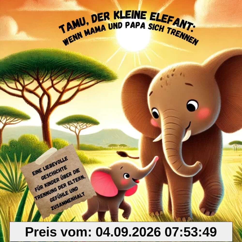 Tamu, der kleine Elefant: Wenn Mama und Papa sich trennen: Eine liebevolle Geschichte für Kinder über die Trennung der Eltern, Gefühle und Zusammenhalt