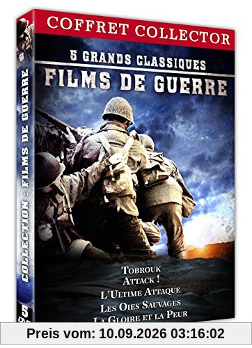 5 classiques films de guerre : L'ultime attaque (Zulu Dawn) + Les oies sauvages + La gloire et la peur + Attack! (Attaque) + Tobrouk - Commando vers l'enfer