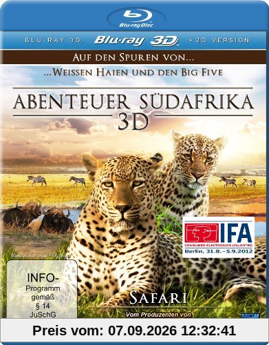 Abenteuer Südafrika 3D - Auf den Spuren von weißen Haien und den Big Five - Safari [3D Blu-ray]
