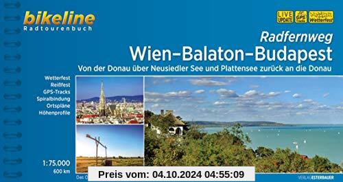 Wien-Balaton-Budapest: Von der Donau über Neusiedler See und Plattensee zurück an die Donau, 1:75.000, 600 km (Bikeline 