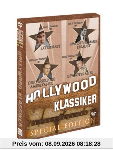 Hollywood Klassiker (Holzbox) - Extrablatt / Was der Himmel erlaubt / Gewagtes Alibi / Der häßliche Amerikaner [2 DVDs]