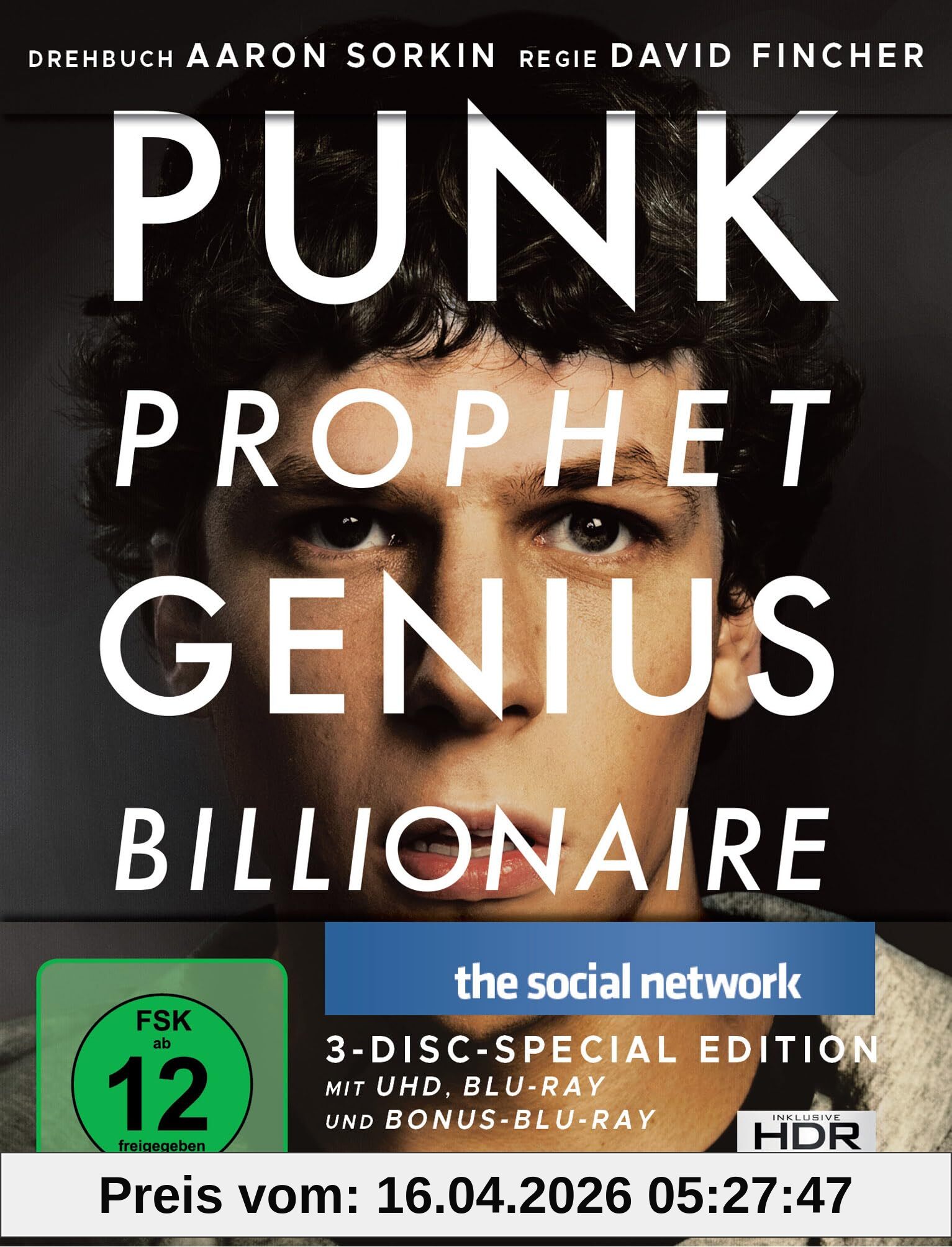The Social Network - Limited Steelbook (4K Ultra HD) (+ Blu-ray) (+ Bonus-Blu-ray)