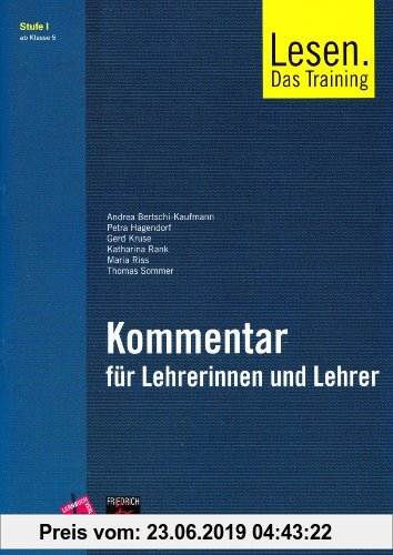 Gebr. - Lesen. Das Training / Kommentar für Lehrerinnen und Lehrer inkl. Audio-CD: Stufe I . Ab Klasse 5