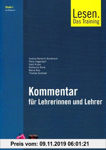 Gebr. - Lesen. Das Training / Kommentar für Lehrerinnen und Lehrer inkl. Audio-CD: Stufe I . Ab Klasse 5
