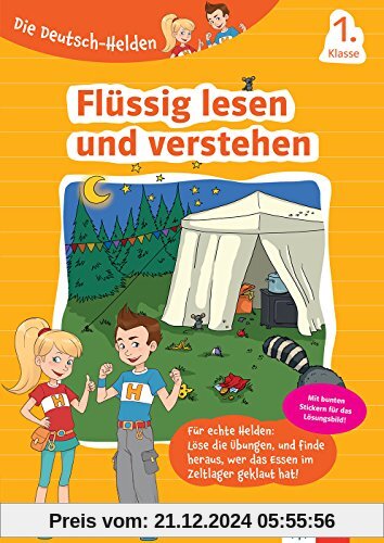 Klett Die Deutsch-Helden Flüssig lesen und verstehen 1. Klasse: Grundschule Deutsch (mit Stickern)