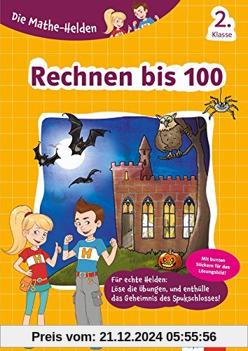 Klett Die Mathe-Helden Rechnen bis 100 2. Klasse, Mathematik Grundschule (mit Stickern)