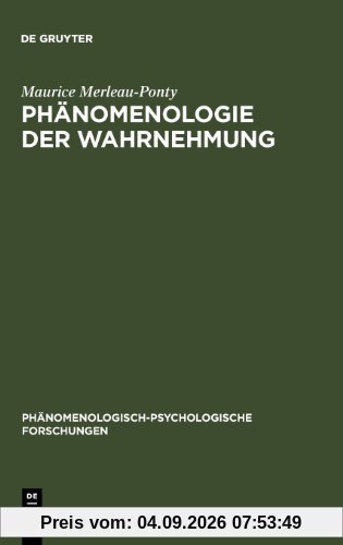 Phänomenologie der Wahrnehmung (Gruyter - de Gruyter Studienbücher) (Phanomenologisch-Psychologische Forschungen)