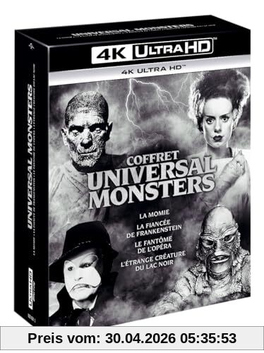 Universal monsters - 4 films : la momie + fantôme de l'opéra + étrange créature du lac noir + fiancée de frankenstein 4k ultra hd [Blu-ray] [FR Import]